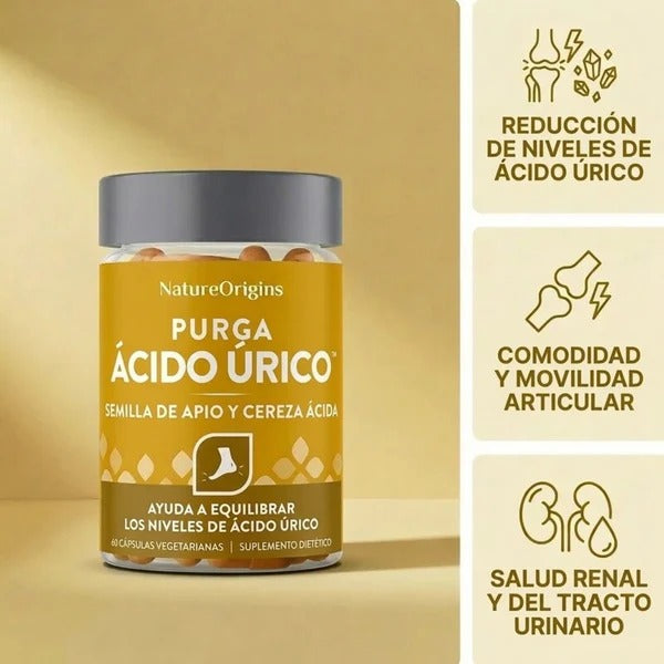 Suplemento Purga de Ácido Úrico 100% Natural | No más dolores silenciosos
